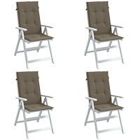vidaXL Stolsdynor högt ryggstöd 4 st melerad taupe 120x50x4 cm tyg