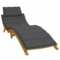 vidaXL Solsängsdyna melerad antracit 186x58x4 cm tyg