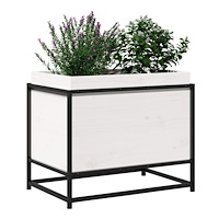vidaXL Odlingslådor vit 60x40x50 cm massiv furu