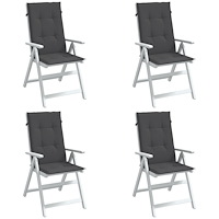 vidaXL Stolsdynor högt ryggstöd 4 st melerad antracit 120x50x4 cm tyg