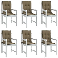 vidaXL Stolsdynor lågt ryggstöd 6 st melerad taupe 100x50x4 cm tyg