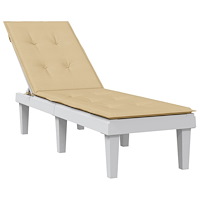 vidaXL Solsängsdyna melerad beige (75+105) x 50 x 4 cm tyg