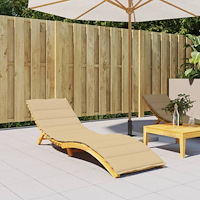 vidaXL Solsängsdyna melerad beige 200x50x4 cm tyg