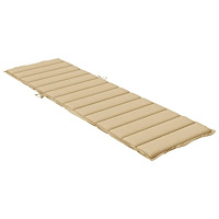 vidaXL Solsängsdyna melerad beige 200x50x4 cm tyg