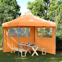vidaXL Pop-Up hopfällbart partytält med 2 sidoväggar ORANGE