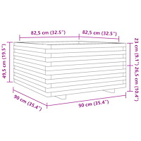 vidaXL Odlingslåda 90x90x49,5 cm massivt furuträ