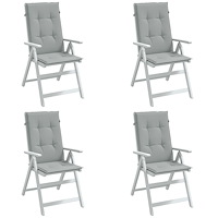 vidaXL Stolsdynor högt ryggstöd 4 st melerad ljusgrå 120x50x4 cm tyg
