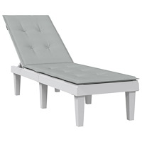 vidaXL Solsängsdyna melerad ljusgrå (75+105) x 50 x 4 cm tyg