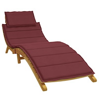 vidaXL Solsängsdyna melerad vinröd 186x58x4 cm tyg