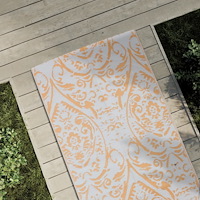 vidaXL Utomhusmatta ARAKIL orange och vit 80x250 cm PP