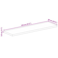 vidaXL Bordsskiva 120x60x3,8 cm rektangulär massivt mango-trä