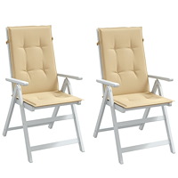 vidaXL Stolsdynor högt ryggstöd 2 st melerad beige 120x50x4 cm tyg