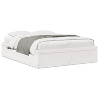 vidaXL Sängram utan madrass vit 150x200 cm massiv furu