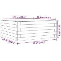 vidaXL Odlingslåda 60x60x23 cm massivt furuträ