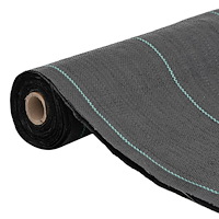 vidaXL Ogräsmatta svart 1,5x200 m PP
