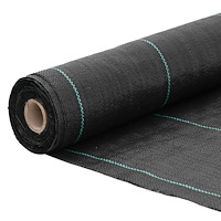 vidaXL Ogräsmatta svart 1,5x200 m PP