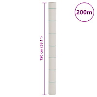 vidaXL Ogräsmatta vit 1,5x200 m PP