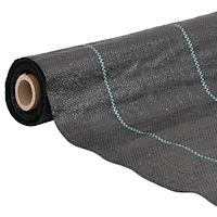 vidaXL Ogräsmatta svart 2x100 m PP