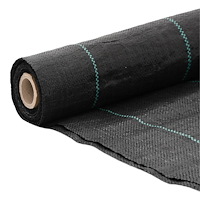 vidaXL Ogräsmatta svart 2x100 m PP