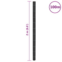 vidaXL Ogräsmatta svart 2x100 m PP