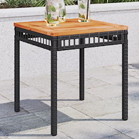 vidaXL Trädgårdsbord svart 38x38x42 cm konstrotting akaciaträ