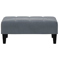 vidaXL Bäddsoffa 2-sits med fotpall mörkgrå sammet