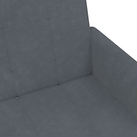 vidaXL Bäddsoffa 2-sits med fotpall mörkgrå sammet