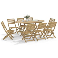 vidaXL Matgrupp för trädgården 9 delar massivt akaciaträ