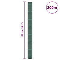 vidaXL Ogräsmatta grön 1,5x200 m PP