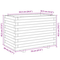 vidaXL Odlingslåda vaxbrun 70x40x49,5 cm massiv furu