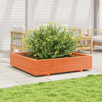 vidaXL Odlingslåda vaxbrun 110x110x26,5 cm massiv furu