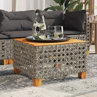 vidaXL Trädgårdsbord grå 55x55x36 cm konstrotting akaciaträ