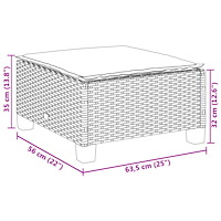 vidaXL Trädgårdspall med dyna svart 63,5x56x32 cm konstrotting