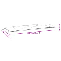 vidaXL Bänkdyna melerad beige 150x50x7 cm tyg