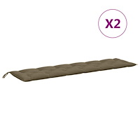 vidaXL Bänkdyna 2 st melerad taupe 200x50x7 cm tyg