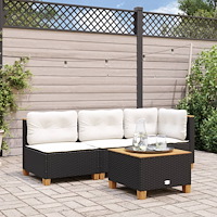 vidaXL Trädgårdsbord svart 55x55x36 cm konstrotting akaciaträ