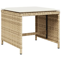 vidaXL Matgrupp för trädgården med dynor 15 delar beige konstrotting