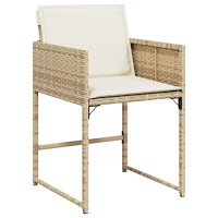 vidaXL Matgrupp för trädgården med dynor 15 delar beige konstrotting