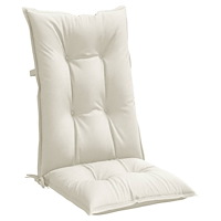 vidaXL Stolsdynor högt ryggstöd 6 st melerad gräddvit 120x50x7 cm tyg