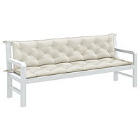 vidaXL Bänkdyna 2 st melerad gräddvit 200x50x7 cm tyg