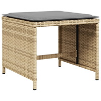 vidaXL Matgrupp för trädgården med dynor 11delar mixbeige konstrotting