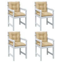 vidaXL Stolsdynor lågt ryggstöd 4 st melerad beige 100x50x7 cm tyg