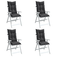 vidaXL Stolsdynor högt ryggstöd 4 st melerad antracit 120x50x7 cm tyg