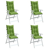 vidaXL Stolsdynor högt ryggstöd 4 st melerad grön 120x50x7 cm tyg