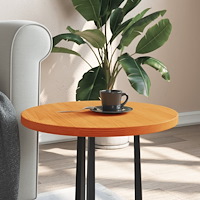 vidaXL Bordsskiva rund vaxad brun Ø50x2,5 cm massiv furu