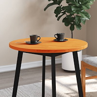 vidaXL Bordsskiva rund vaxad brun Ø70x2,5 cm massiv furu