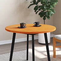 vidaXL Bordsskiva rund vaxad brun Ø80x2,5 cm massiv furu