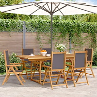 vidaXL Matgrupp för trädgården 7 delar antracit tyg och massivt trä