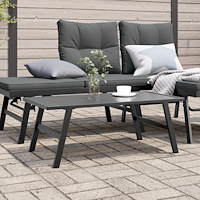 vidaXL Soffbord för trädgård svart 90x45x35 cm pulverlackerat stål