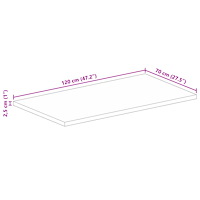 vidaXL Bordsskiva 120x70x2,5 cm rektangulär massivt återvunnet trä